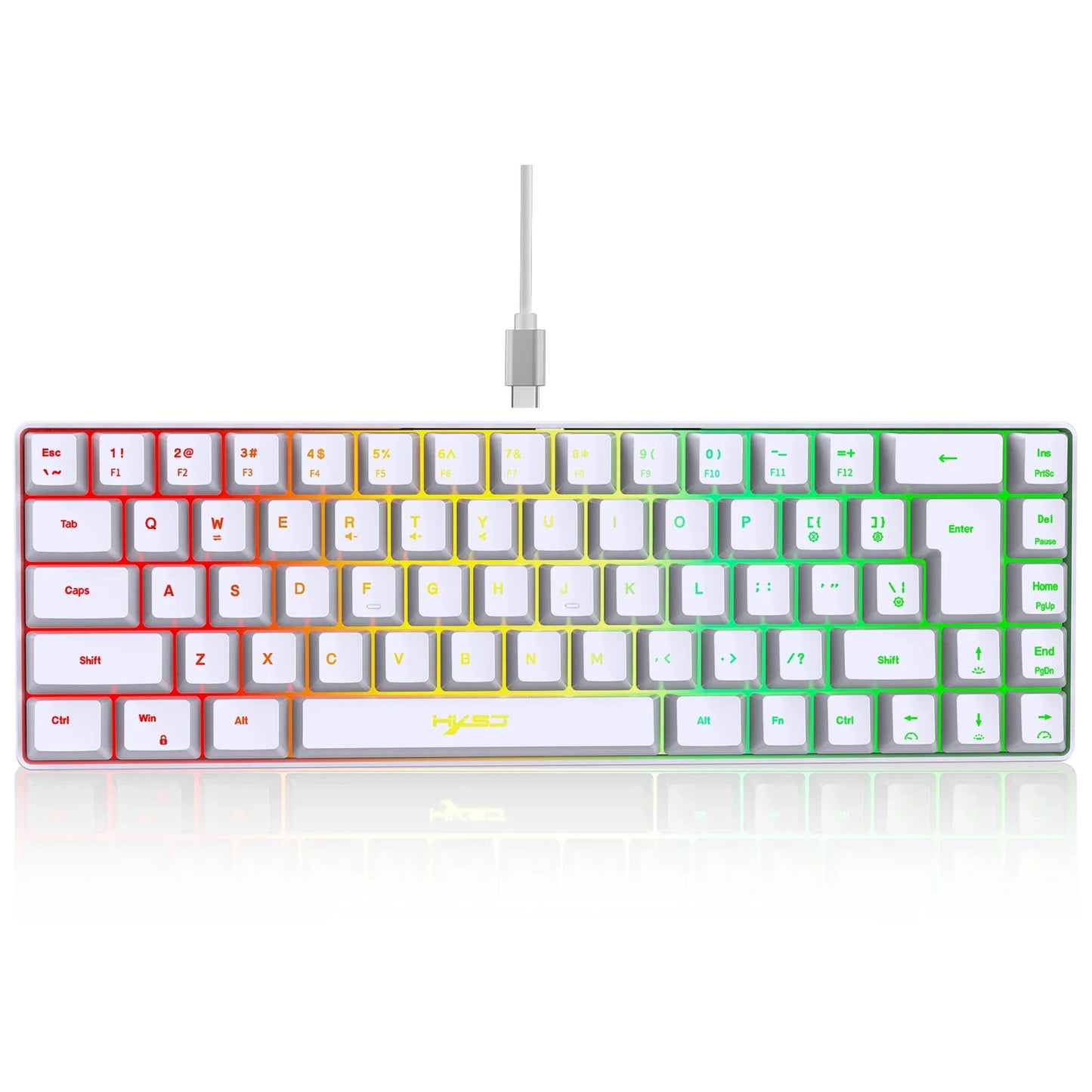 H61K Wired Mechanical Keyboard, Compact Design and 19 Anti-Conflict Keys