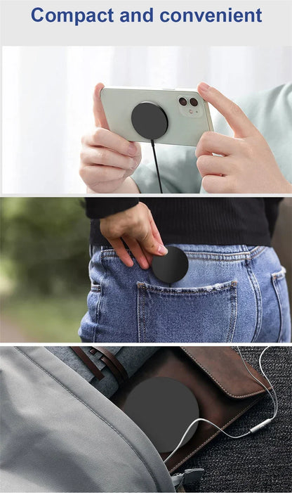 30W Magnetic Wireless Charger Pad – Fast Charging Stand for iPhone, AirPods &amp; USB-A