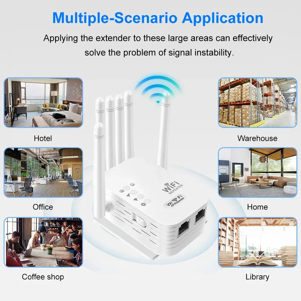 WiFi Repeater 1200Mbps – Dual-Band 2.4G/5G Signal Booster Router