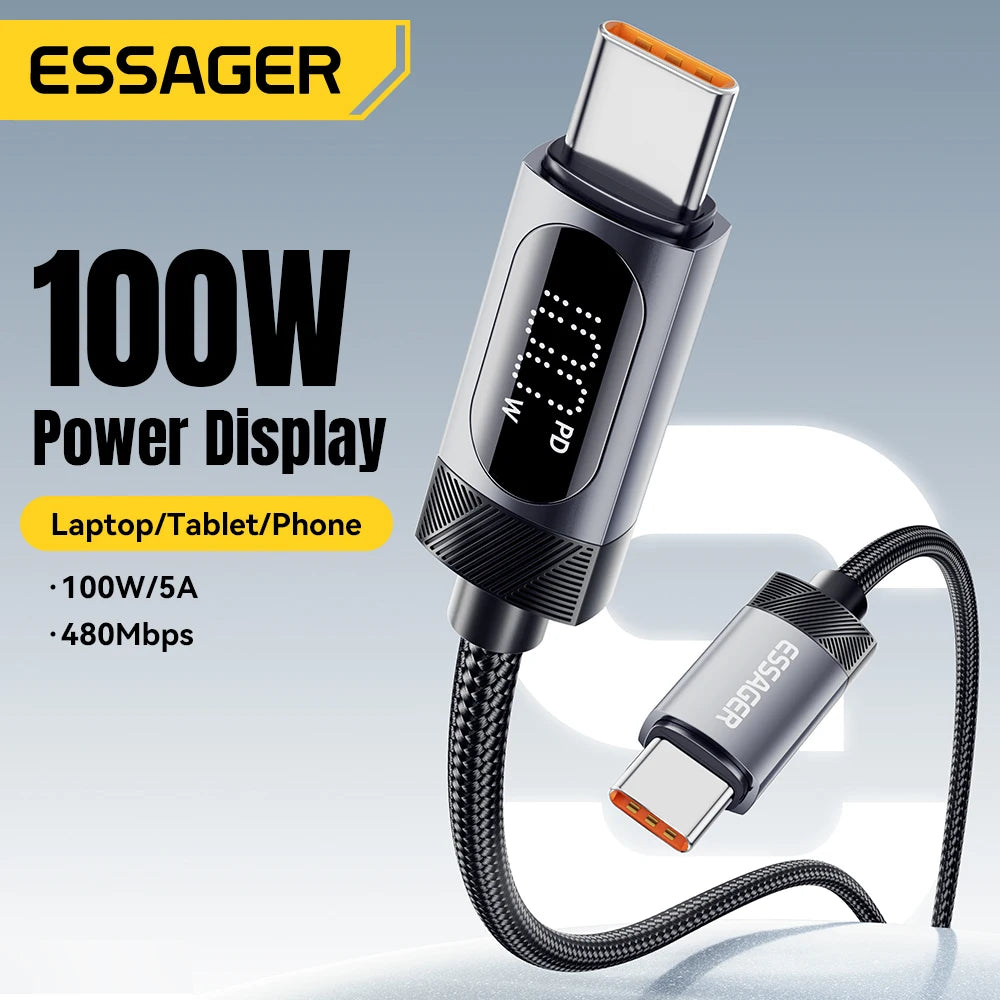 100W USB-C to USB-C with Digital Display