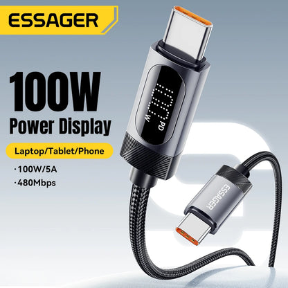100W USB-C to USB-C with Digital Display