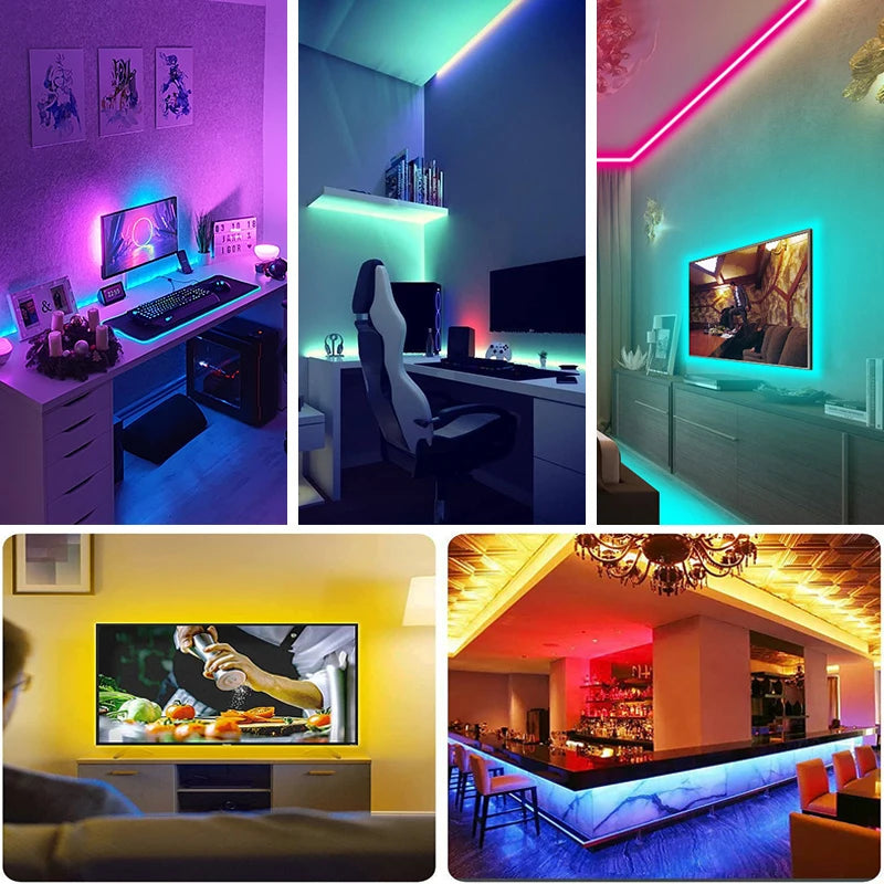 RGB LED Strip Lights 10m/20m – 44-Key Remote, Room Decor for Home, Bedroom, TV