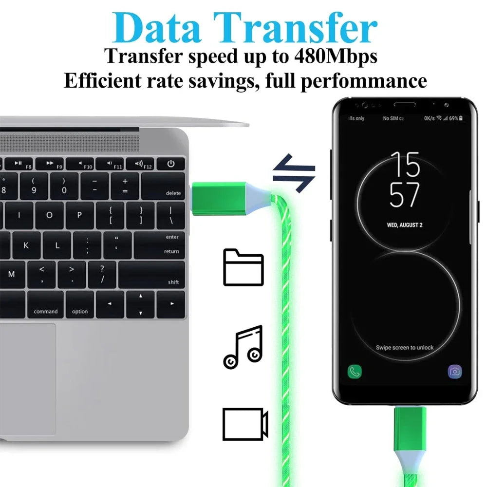 60W USB Type-C to USB LED PD Cable