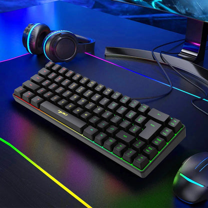 H61K Wired Mechanical Keyboard, Compact Design and 19 Anti-Conflict Keys