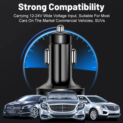100W 6-Port Car Charger – Fast PD &amp; QC3.0 USB-C Adapter for iPhone, Samsung, Huawei, Xiaomi