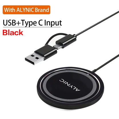 30W Magnetic Wireless Charger Pad – Fast Charging Stand for iPhone, AirPods &amp; USB-A