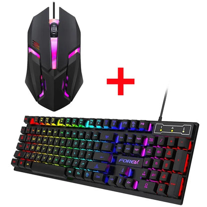 104-Key Backlit Mechanical Keyboard and USB Gaming Mouse