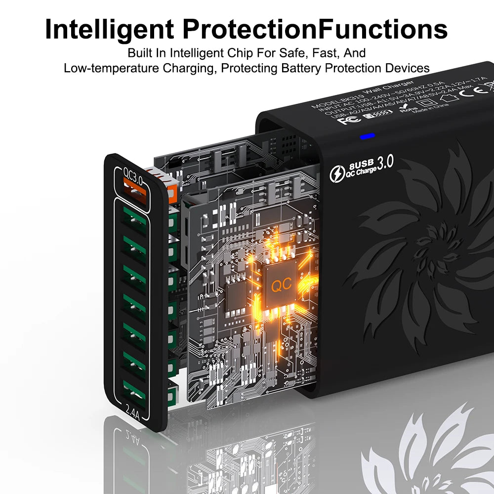 120W 8-Port USB Charger