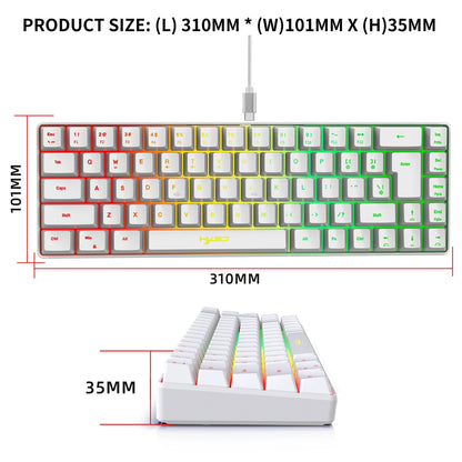H61K Wired Mechanical Keyboard, Compact Design and 19 Anti-Conflict Keys