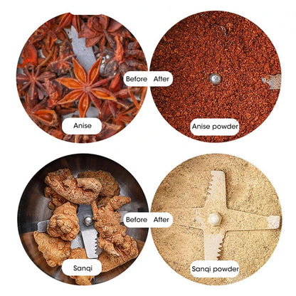 Mini Electric Grinder 300ml – 4-Blade Spice, Coffee &amp; Grain Mill for Home Use