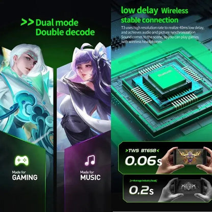 TWS Bluetooth Earphones – Wireless Gaming Earbuds with Mic &amp; Bass