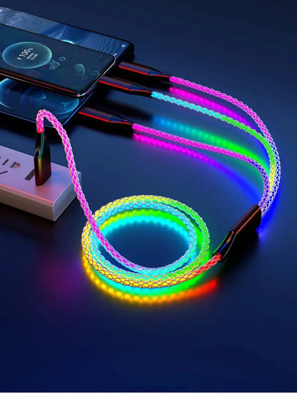 RGB LED USB-C Cable 66W – Super Fast Charging for iPhone &amp; Android Devices