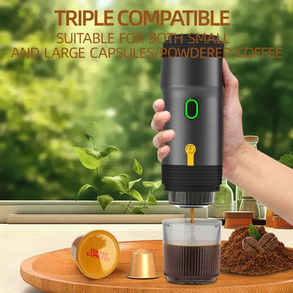 3-in-1 20Bar Portable Espresso Machine – Grinder &amp; Capsule