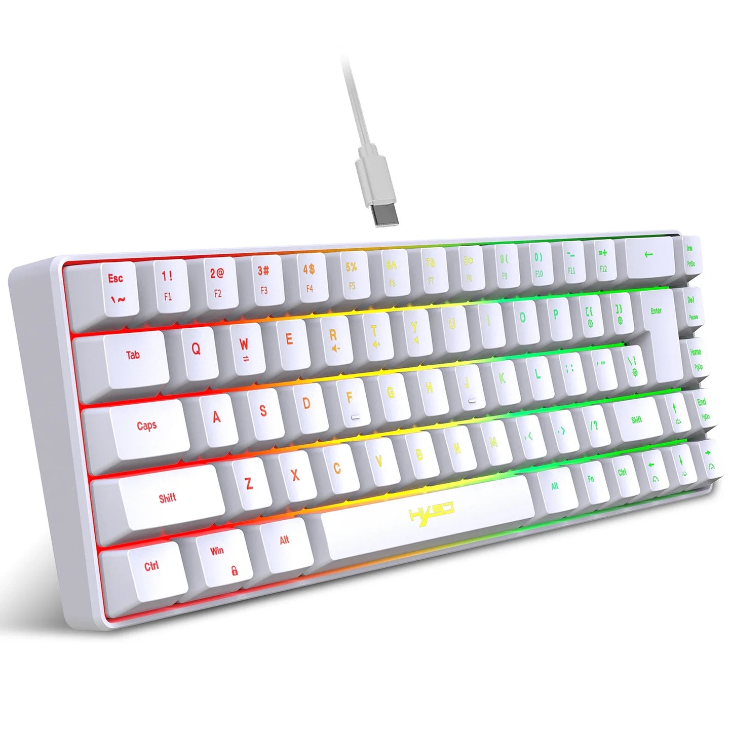 H61K Wired Mechanical Keyboard, Compact Design and 19 Anti-Conflict Keys