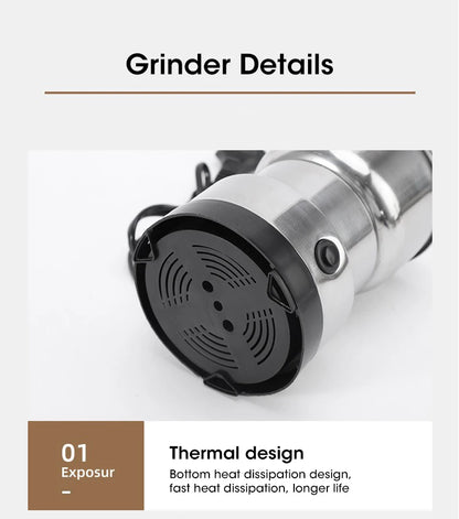 Mini Electric Grinder 300ml – 4-Blade Spice, Coffee &amp; Grain Mill for Home Use