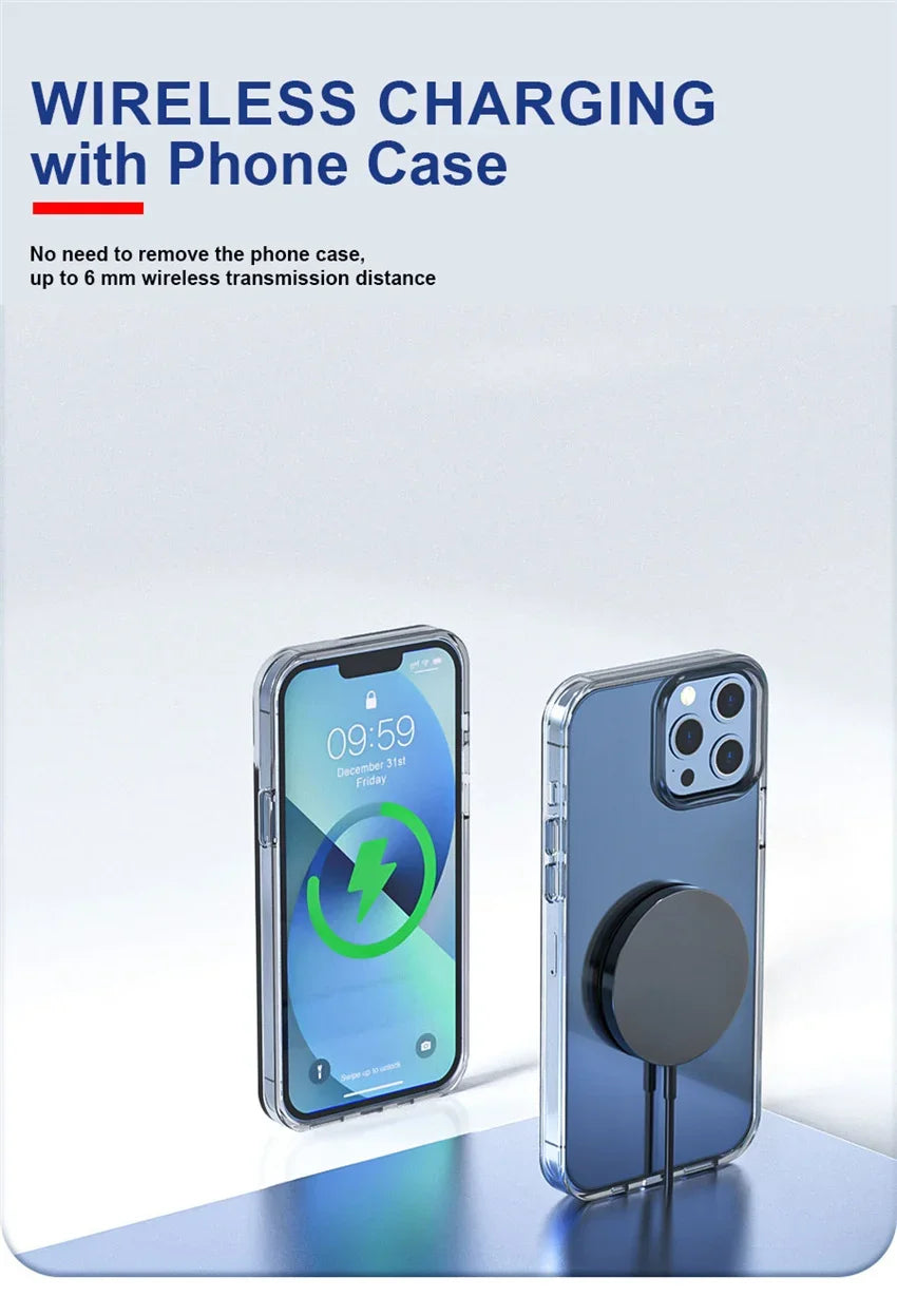 30W Magnetic Wireless Charger Pad – Fast Charging Stand for iPhone, AirPods &amp; USB-A