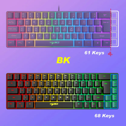 H61K Wired Mechanical Keyboard, Compact Design and 19 Anti-Conflict Keys
