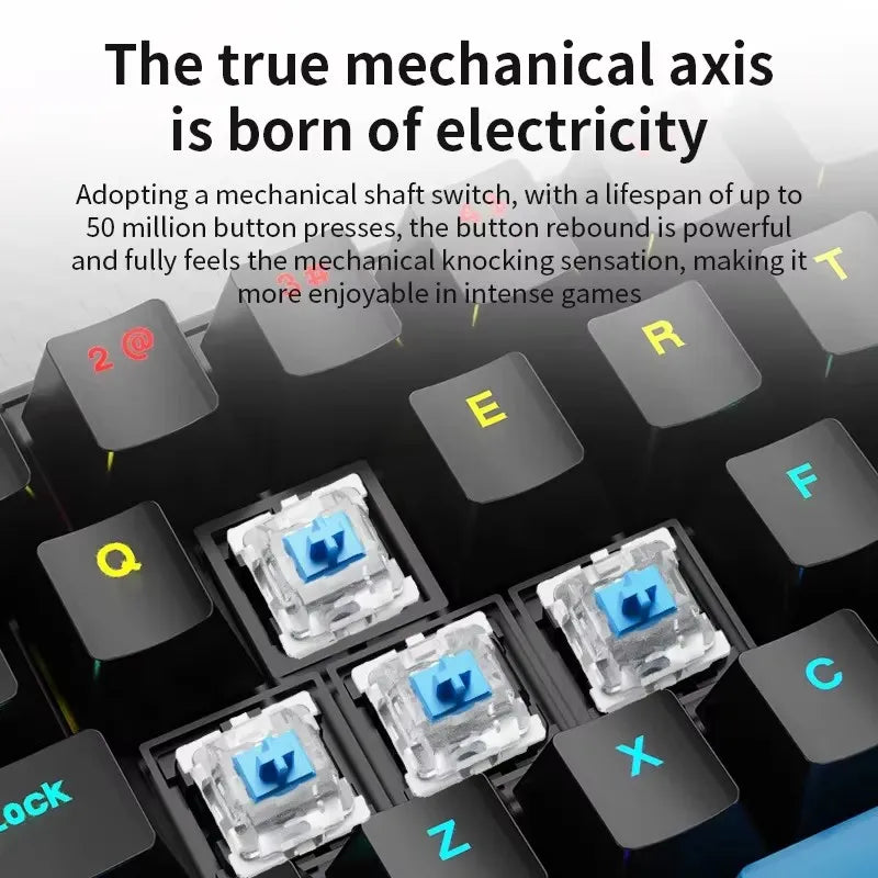 Teclado Mecânico K68 com Fio e Iluminação RGB