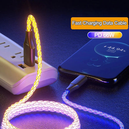 RGB LED USB-C Cable 66W – Super Fast Charging for iPhone &amp; Android Devices