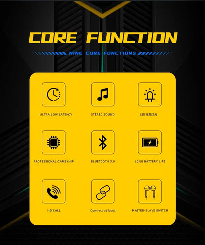 TWS Bluetooth Earphones – Wireless Gaming Earbuds with Mic &amp; Bass