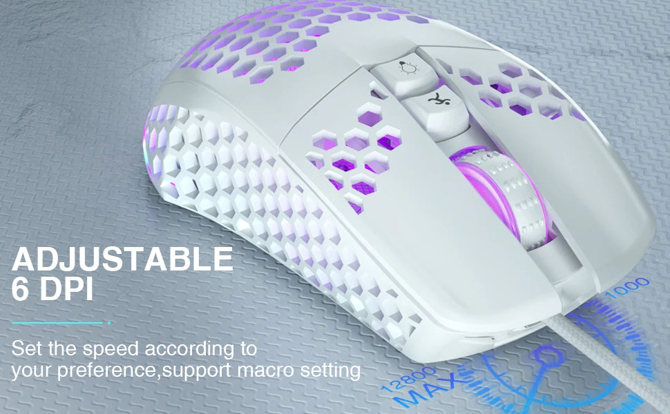 Wired Gaming Mouse – 12800DPI, Macro, Ergonomic, SOLAKAKA SM900