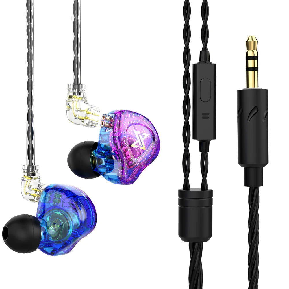 QKZ AK6 Wired Earphones – HiFi Bass, Copper Driver, 3.5mm In-Ear Headset with Mic