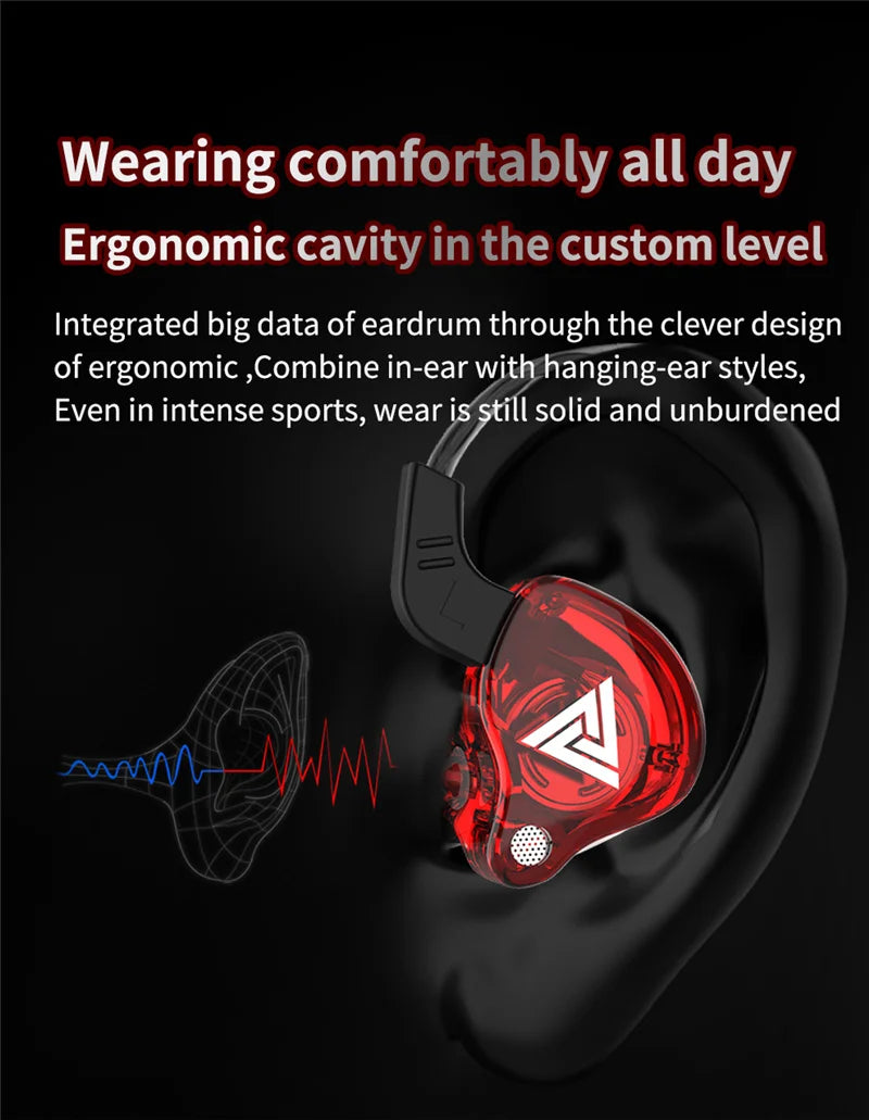 QKZ AK6 Wired Earphones – HiFi Bass, Copper Driver, 3.5mm In-Ear Headset with Mic