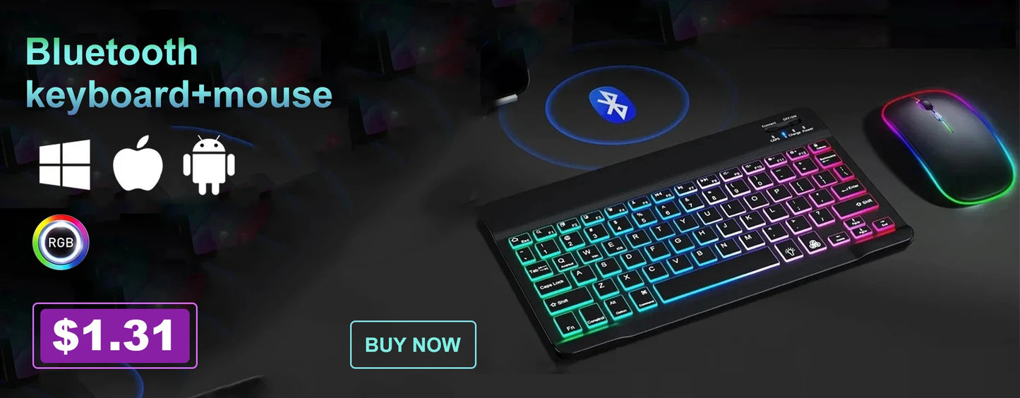 Teclado Mecânico com Iluminação 104 Teclas e Mouse Gamer USB