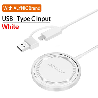 30W Magnetic Wireless Charger Pad – Fast Charging Stand for iPhone, AirPods &amp; USB-A