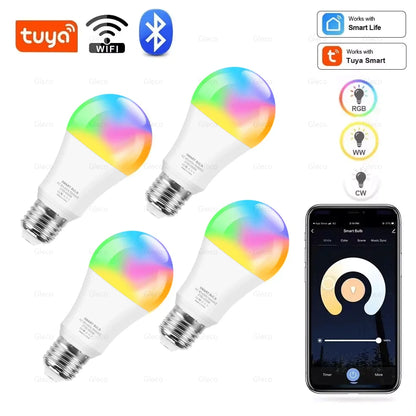 Tuya Smart LED Bulb – WiFi/Bluetooth, RGB E27, Alexa &amp; Google Assistant Compatible