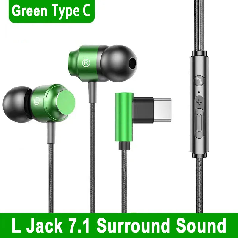 Wired Gaming Headset – 90° Jack, HiFi Surround, Mic, 3.5mm/Type-C