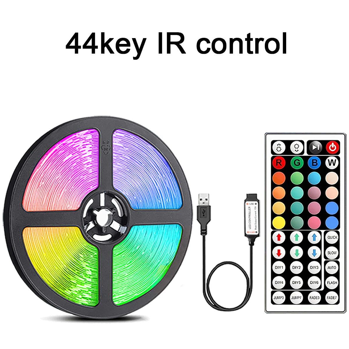 RGB LED Strip Lights 10m/20m – 44-Key Remote, Room Decor for Home, Bedroom, TV