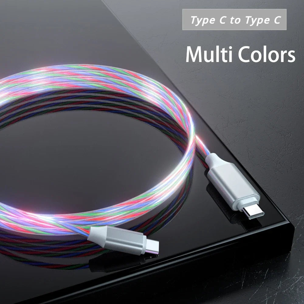 60W USB Type-C to USB LED PD Cable