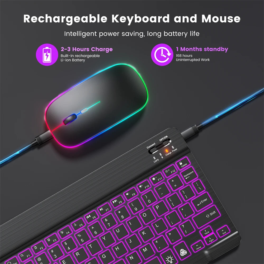 EMTRA Bluetooth Keyboard and Mouse with Backlight