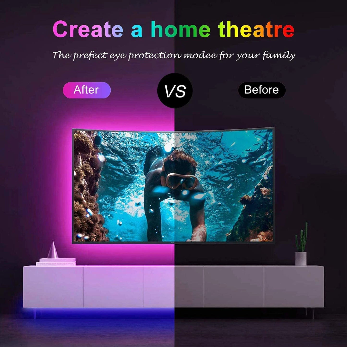 RGB LED Strip Lights 10m/20m – 44-Key Remote, Room Decor for Home, Bedroom, TV