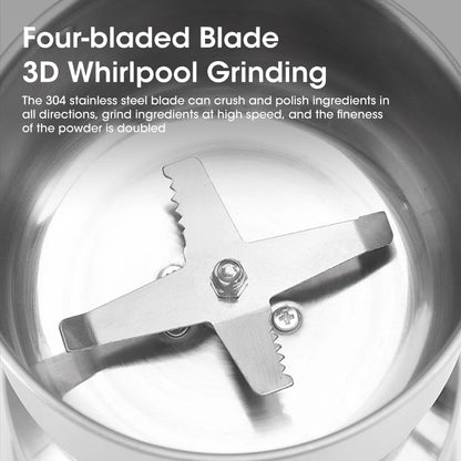 Mini Electric Grinder 300ml – 4-Blade Spice, Coffee &amp; Grain Mill for Home Use